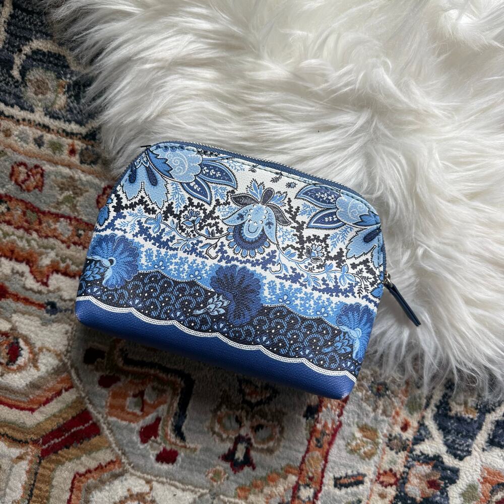 Ann Taylor Loft Blue & White Pouch/Organizer/Clutch - NEW